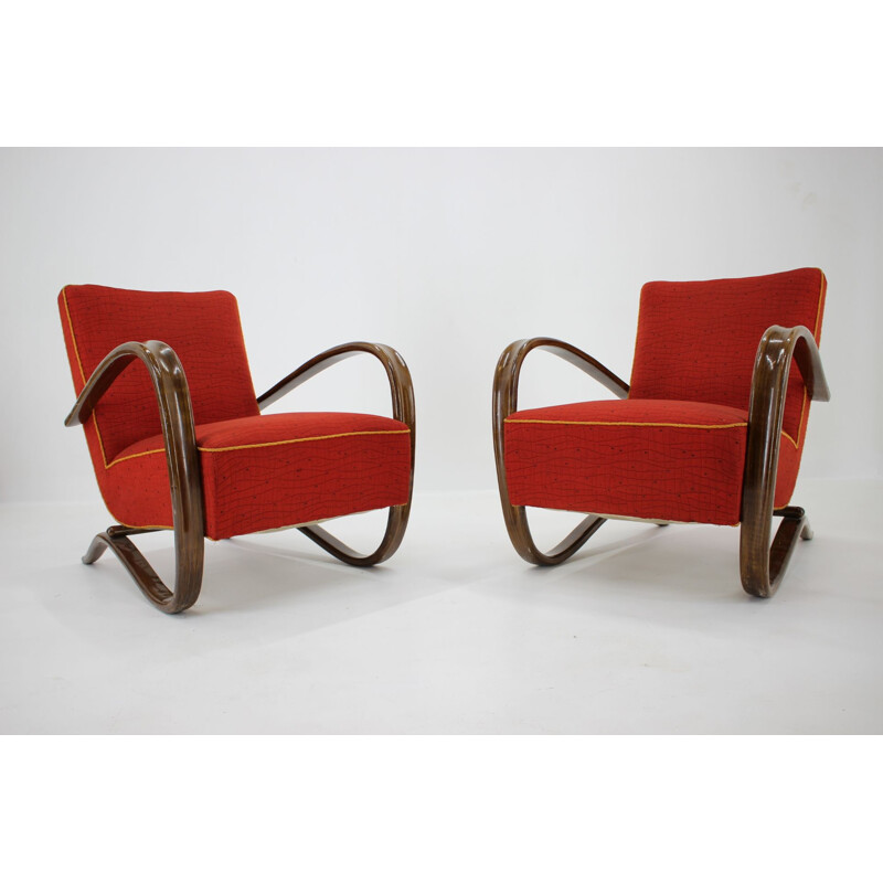 Pair of vintage Art Deco armchairs by Jindřich Halabala 1930