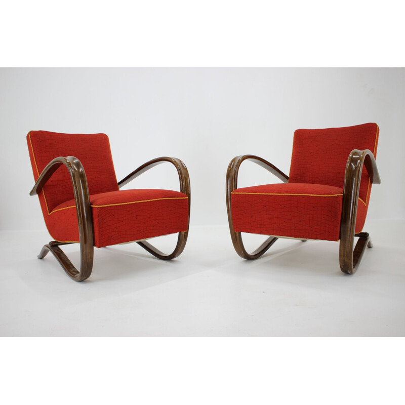 Paire de fauteuils vintage Art déco par Jindřich Halabala 1930