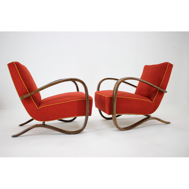 Pair of vintage Art Deco armchairs by Jindřich Halabala 1930