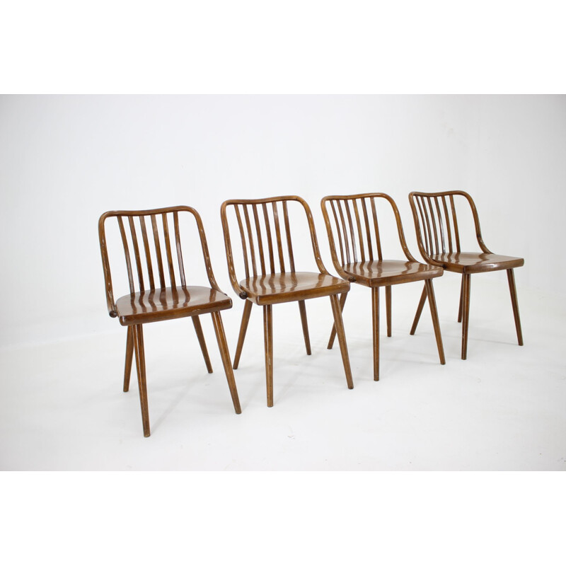 Lot de 4 chaises vintage Antonin Suman, Tchécoslovaquie 1960