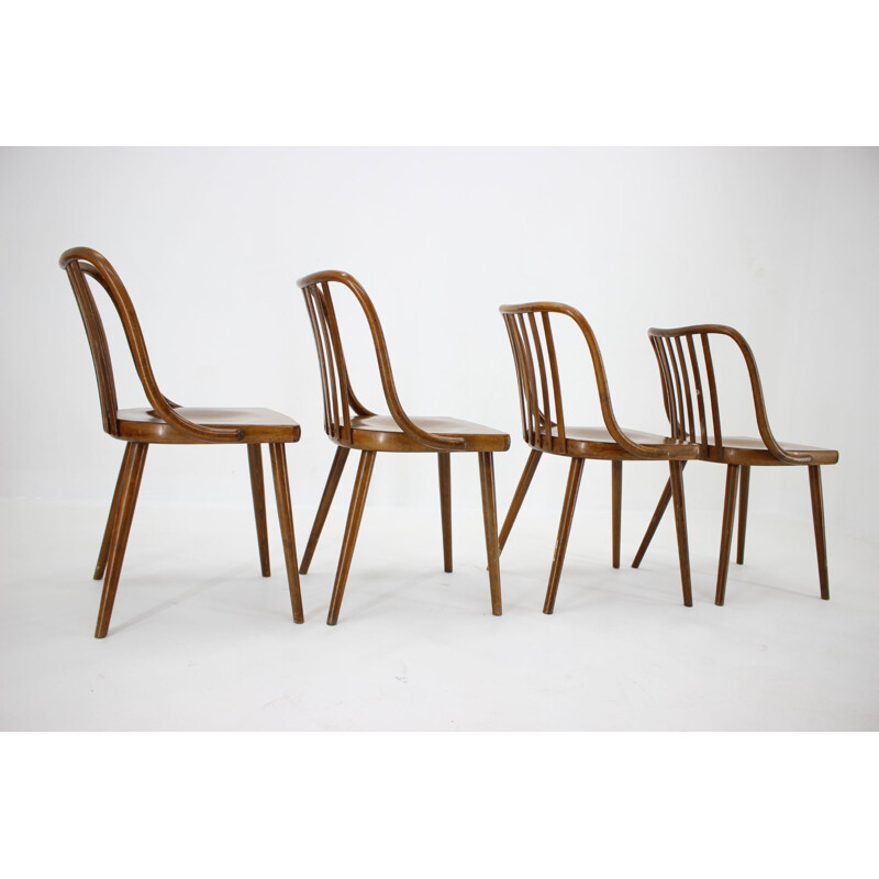 Set van 4 vintage Antonin Suman stoelen, Tsjechoslowakije 1960