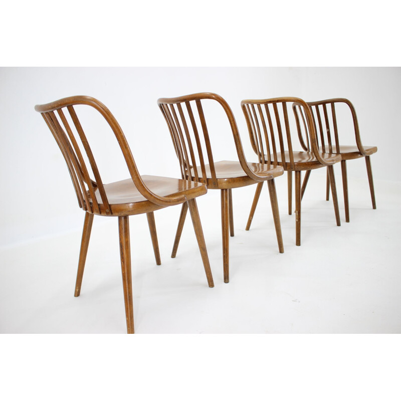 Lot de 4 chaises vintage Antonin Suman, Tchécoslovaquie 1960