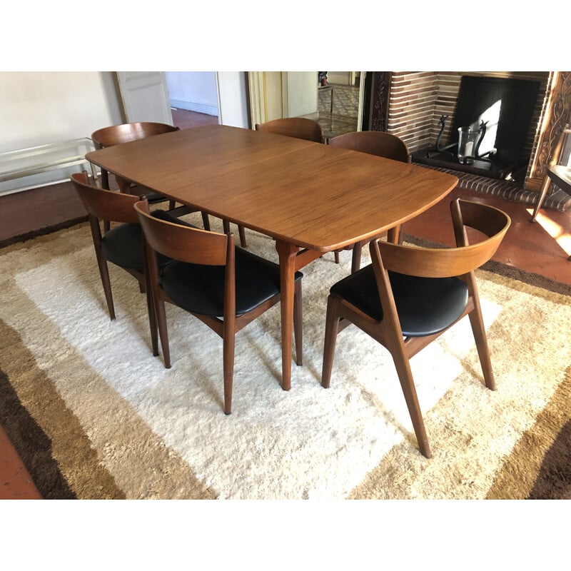 Ensemble de salle à manger vintage scandinave en teck 1960  