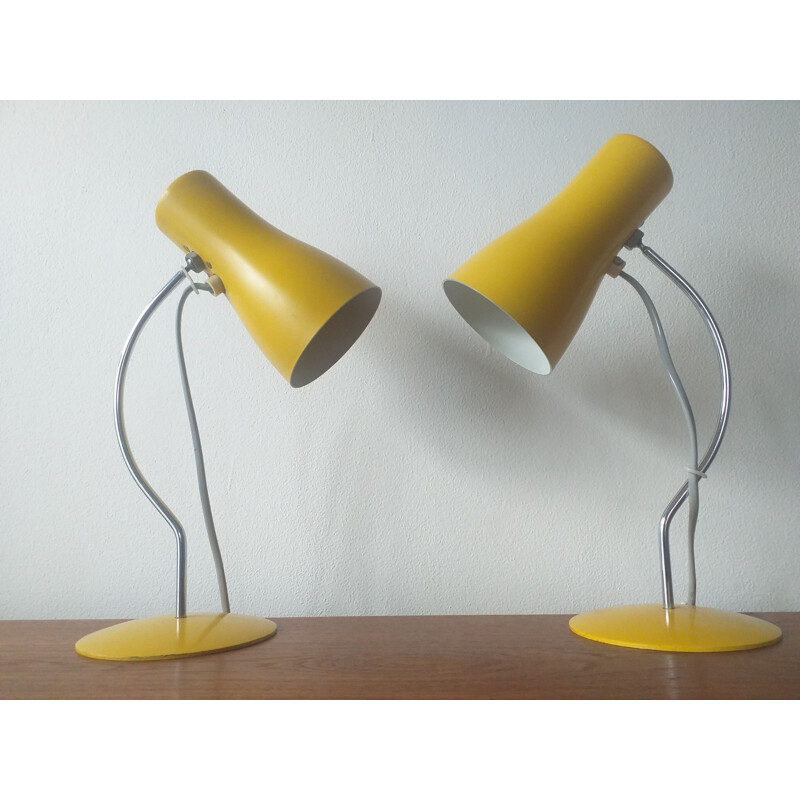 Paire de lampes vintage Napako de Josef Hurka 1970