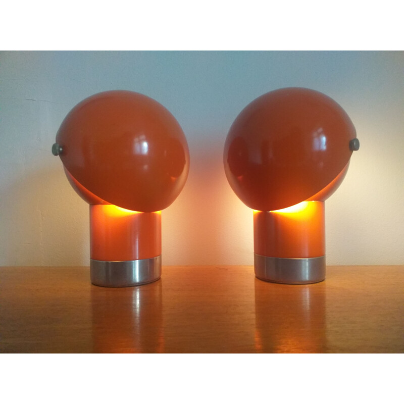 Pair of vintage table lamps by Pavel Grus Kamenicky Senov 1960