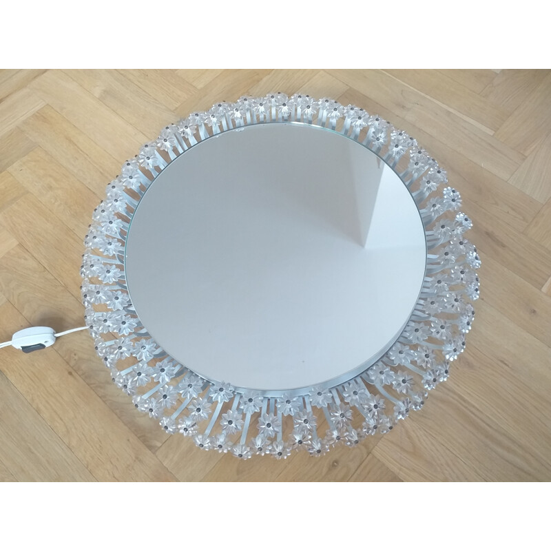 Large vintage mirror backlit by Emil Stejnar Rupert Nikoll 1950