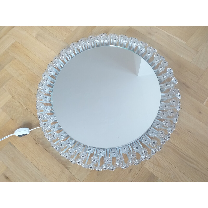 Large vintage mirror backlit by Emil Stejnar Rupert Nikoll 1950