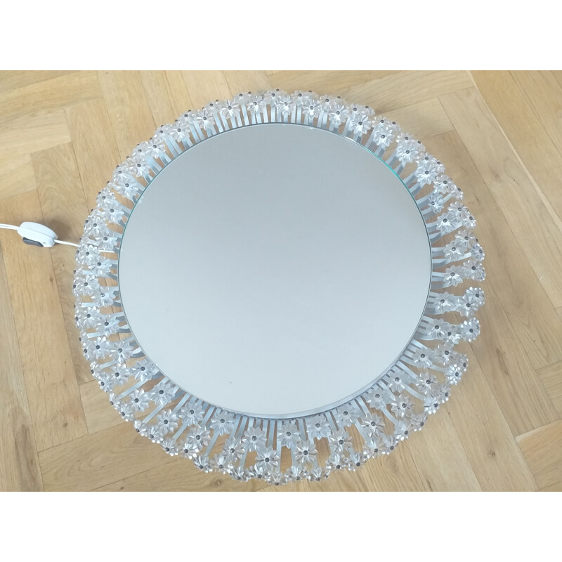 Large vintage mirror backlit by Emil Stejnar Rupert Nikoll 1950