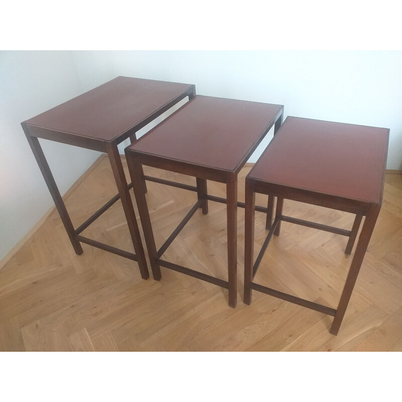 Vintage Art Deco nesting tables by Jindrich Halabala 1930