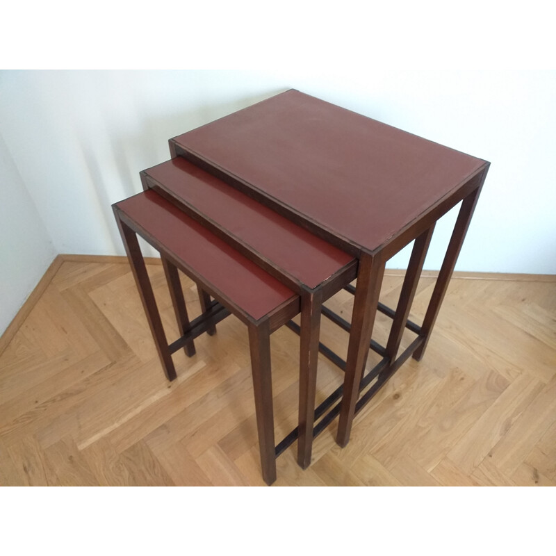 Vintage Art Deco nesting tables by Jindrich Halabala 1930