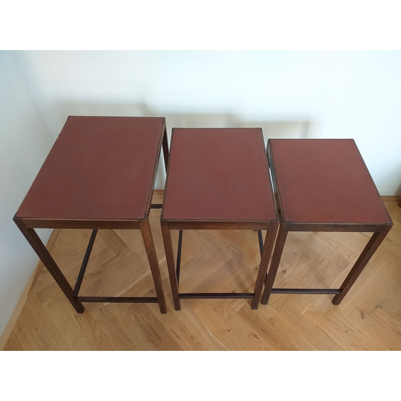 Vintage Art Deco nesting tables by Jindrich Halabala 1930