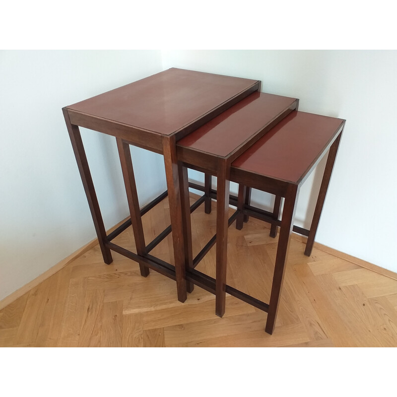 Vintage Art Deco nesting tables by Jindrich Halabala 1930