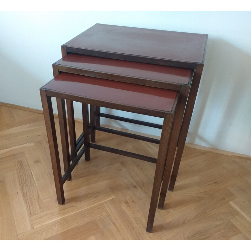 Vintage Art Deco nesting tables by Jindrich Halabala 1930