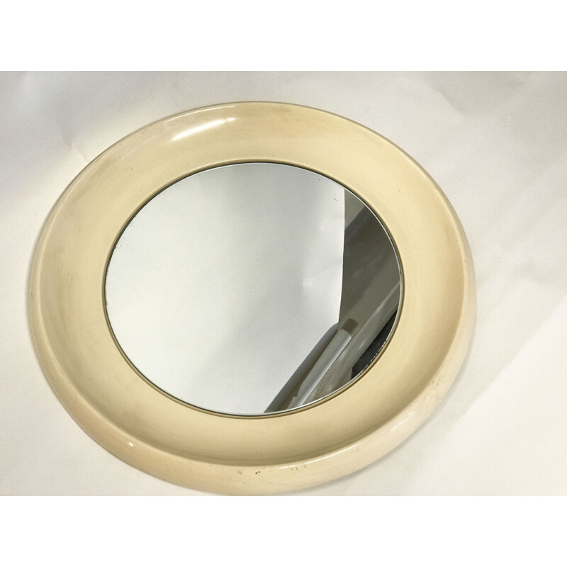 Vintage round fiberglass mirror