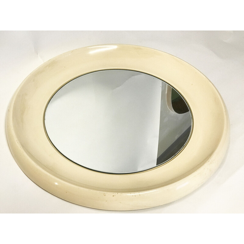 Vintage round fiberglass mirror