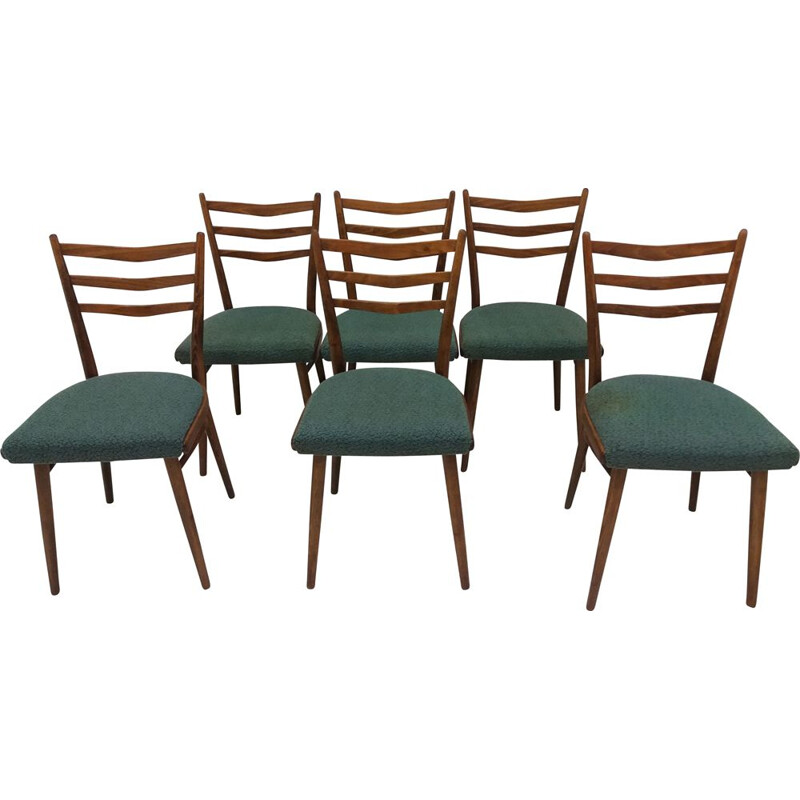 Set of 6 vintage dining chairs designed by Jindřich Halabala for UP Závody, Czechoslovakia 1960 