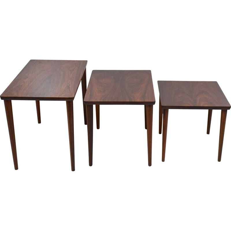 Vintage nesting tables in rosewood, France