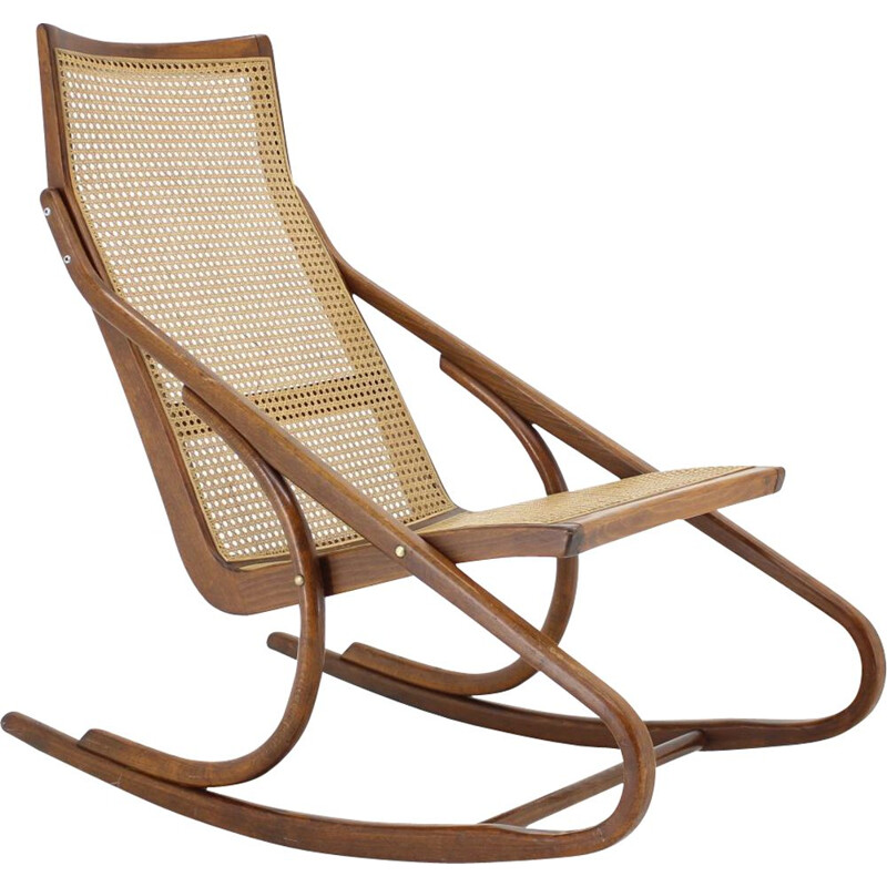 Vintage Bentwood Rocking Chair Antonin Suman Czechoslovakia 1960s