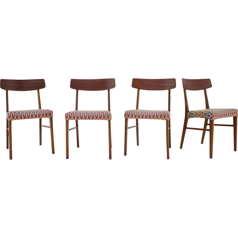 Ensemble de 4 chaises vintage en teck danois 1960