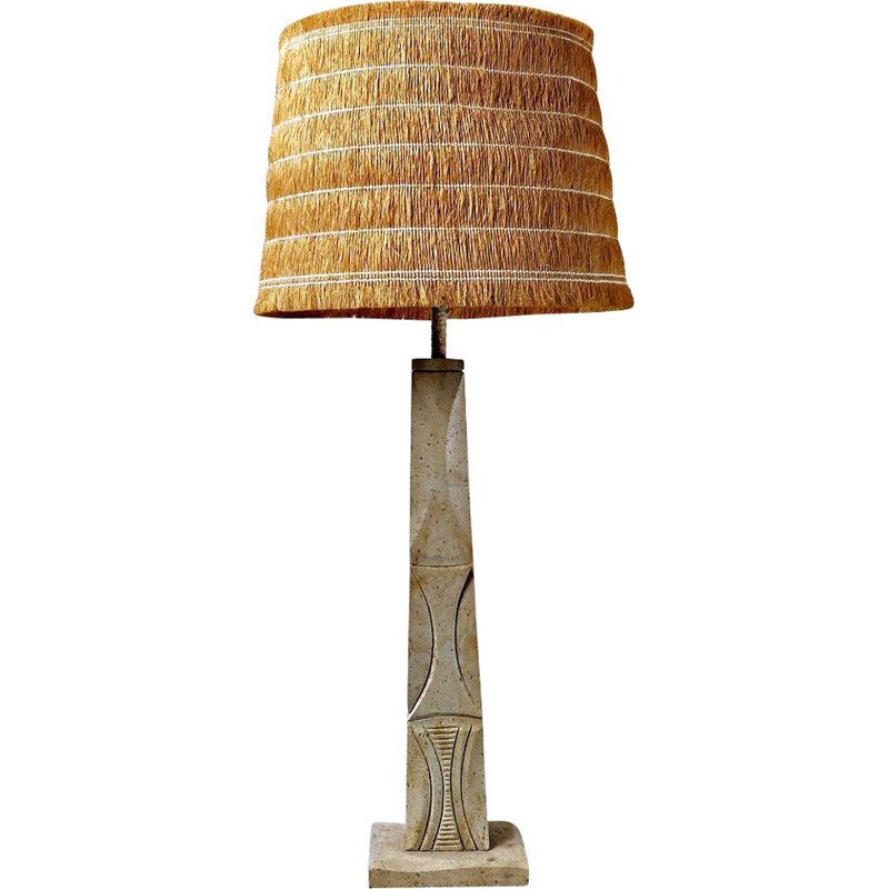 Vintage table lamp Travertine, Italy 1970