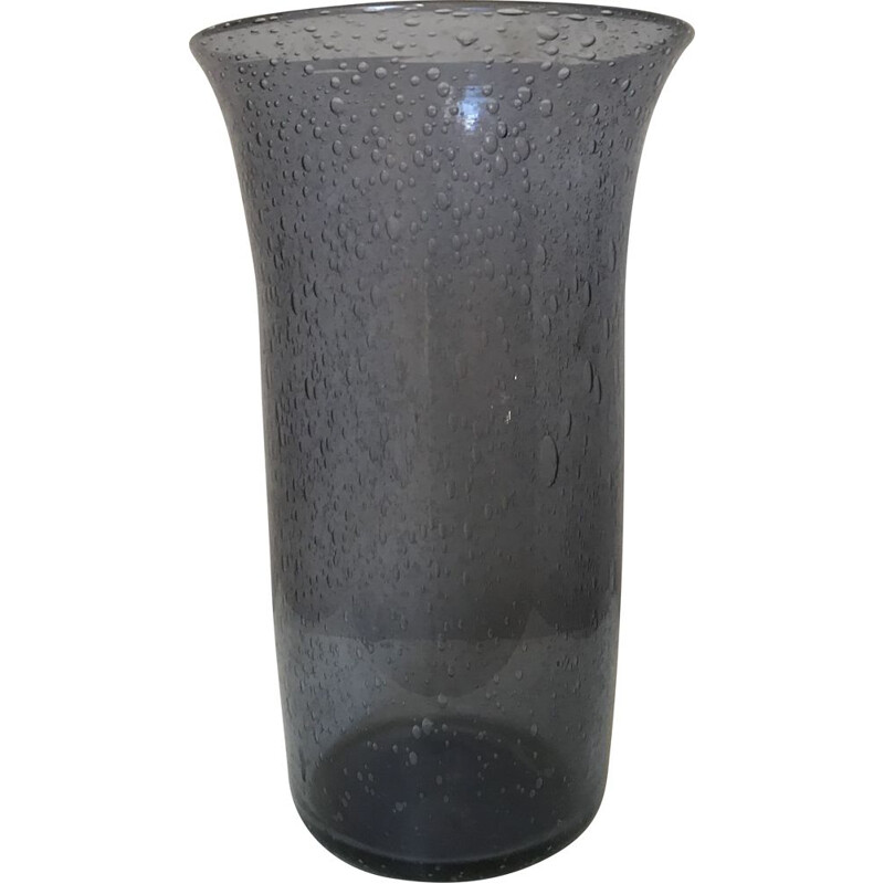 Vintage vase in blown glass by the Verrerie de Bendor