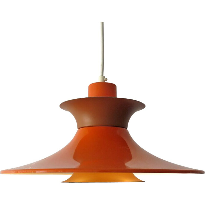 Suspension vintage orange et marron danoise