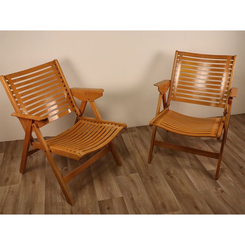 Pair of vintage folding armchairs by Niko Kralj for Stol Kamnik 1960