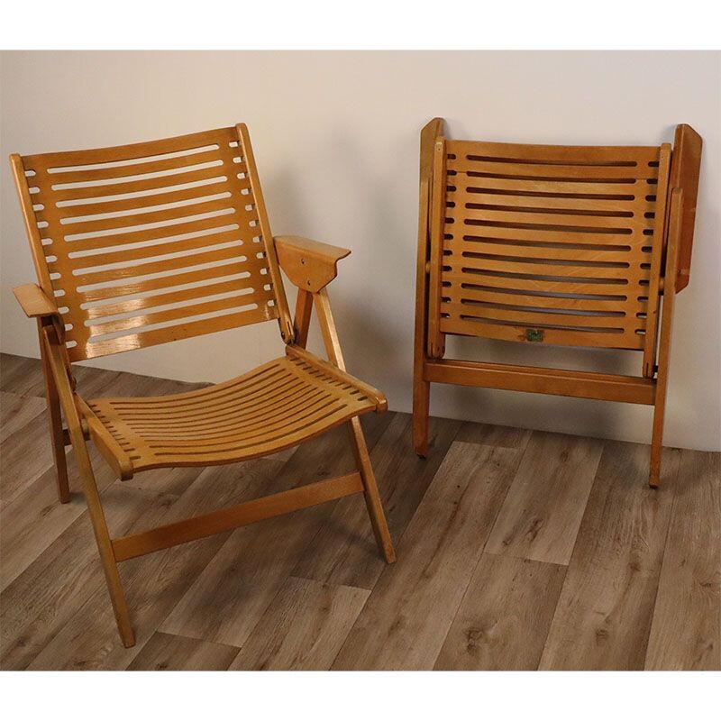 Pair of vintage folding armchairs by Niko Kralj for Stol Kamnik 1960