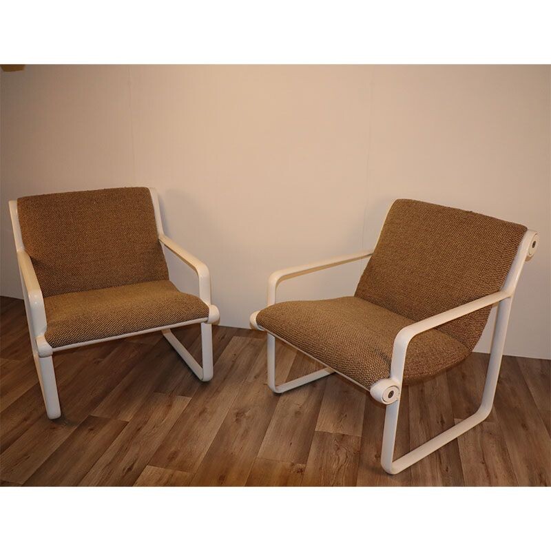 Pair of vintage armchairs Hannah & Morrison for Knoll 1970