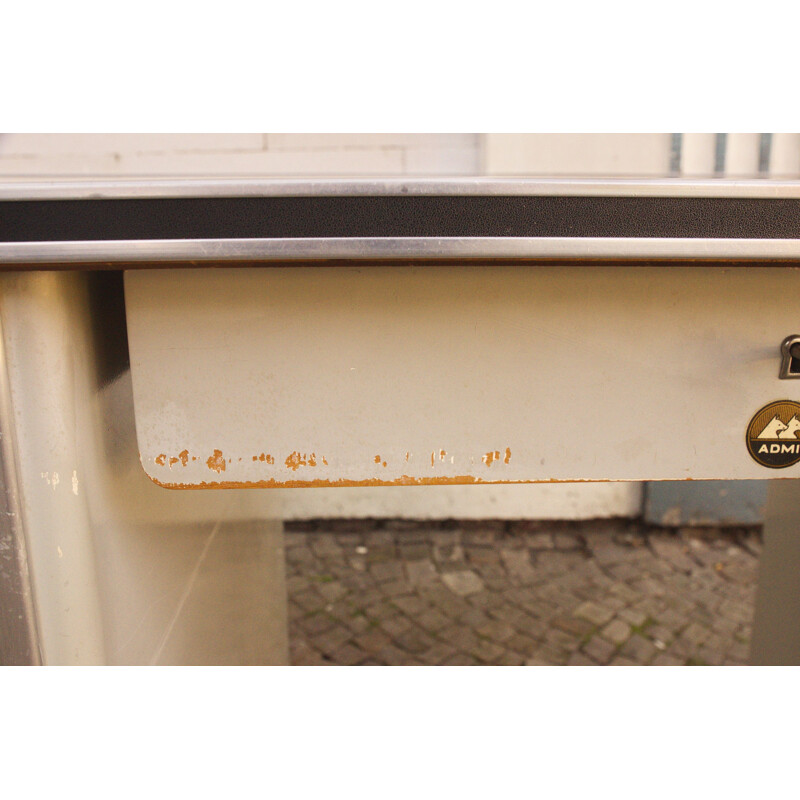 Vintage grey Linoleum desk 1950s