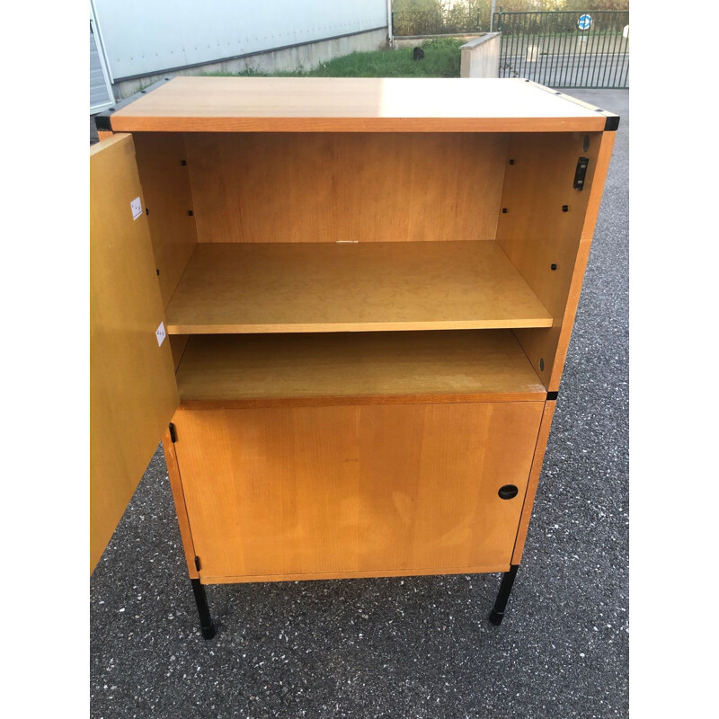 Vintage two-door wooden cabinet by Charles Minvielle, 1965