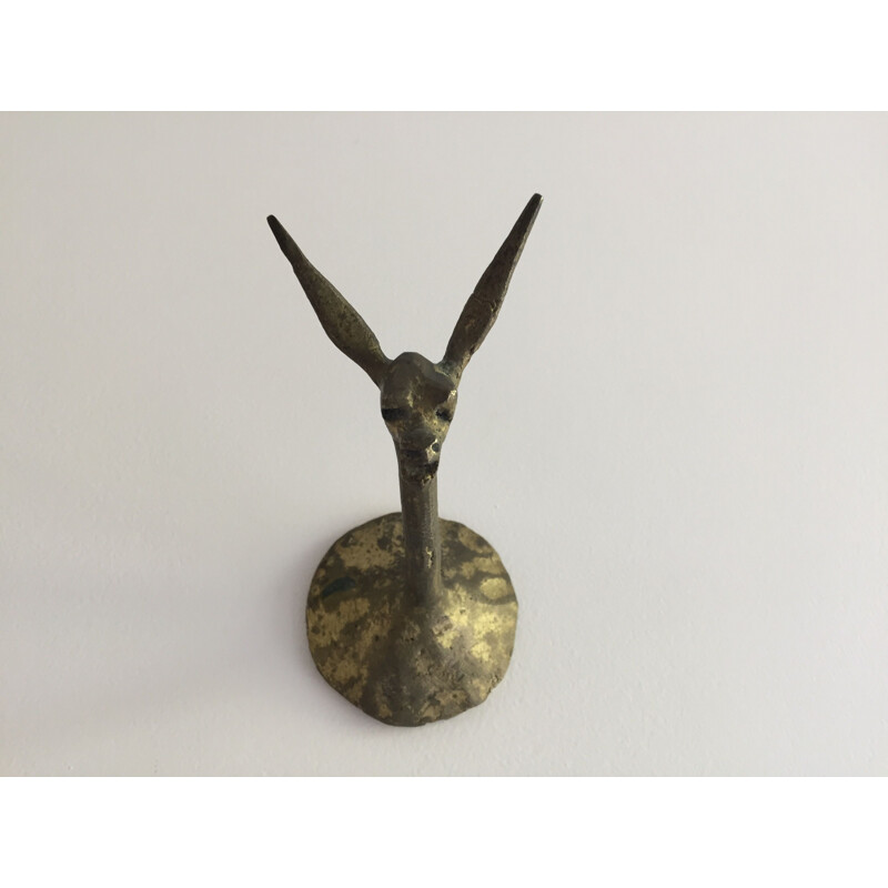 Vintage Wall Decoration Gazelle de Wallet in bronze