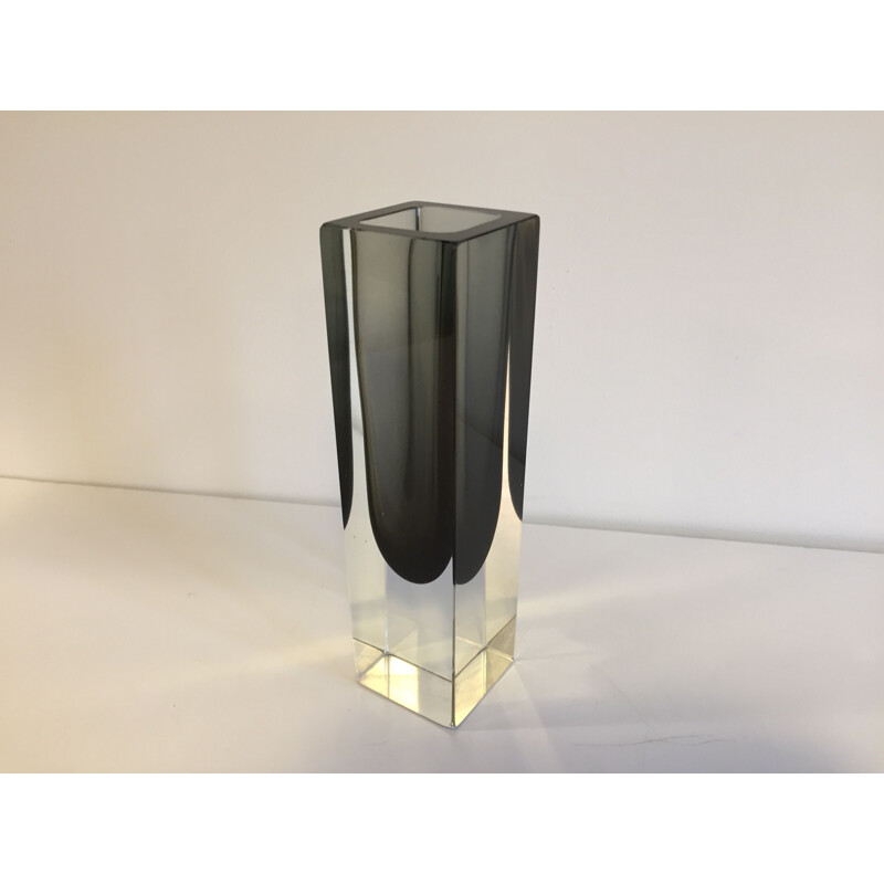 Vintage Murano Glass Sommerso Vase by Flavio POLI 1960s