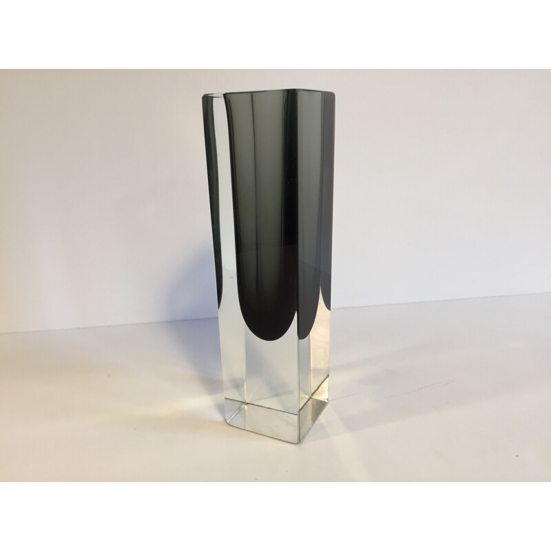 Vase vintage sommerso en Verre de Murano par Flavio POLI 1960