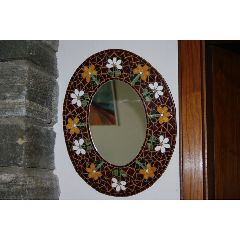 Vintage ceramic mirror 1970s