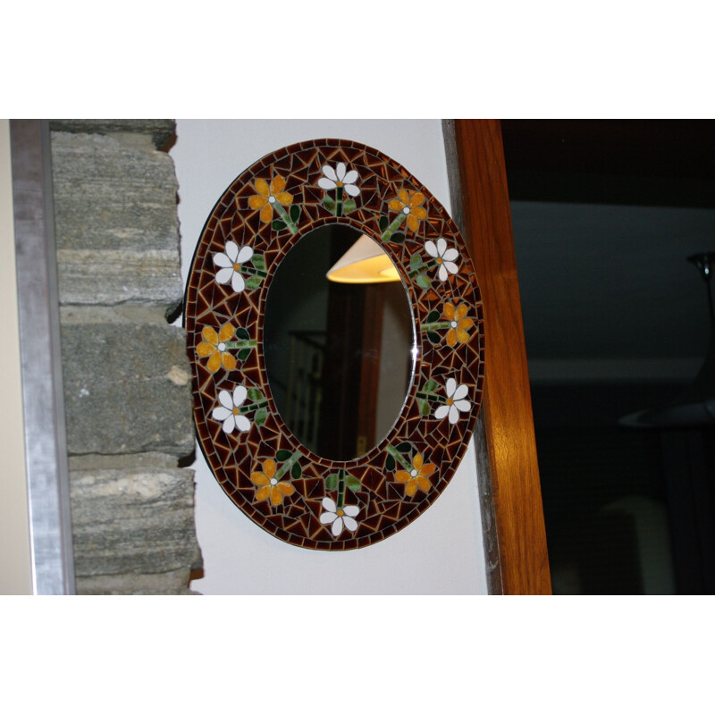 Vintage ceramic mirror 1970s