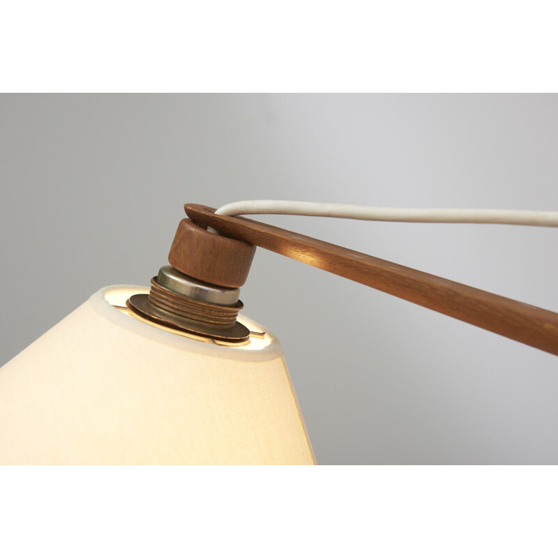 Vintage Swing Arm Wall Lamp in Teak Denmark 1950s