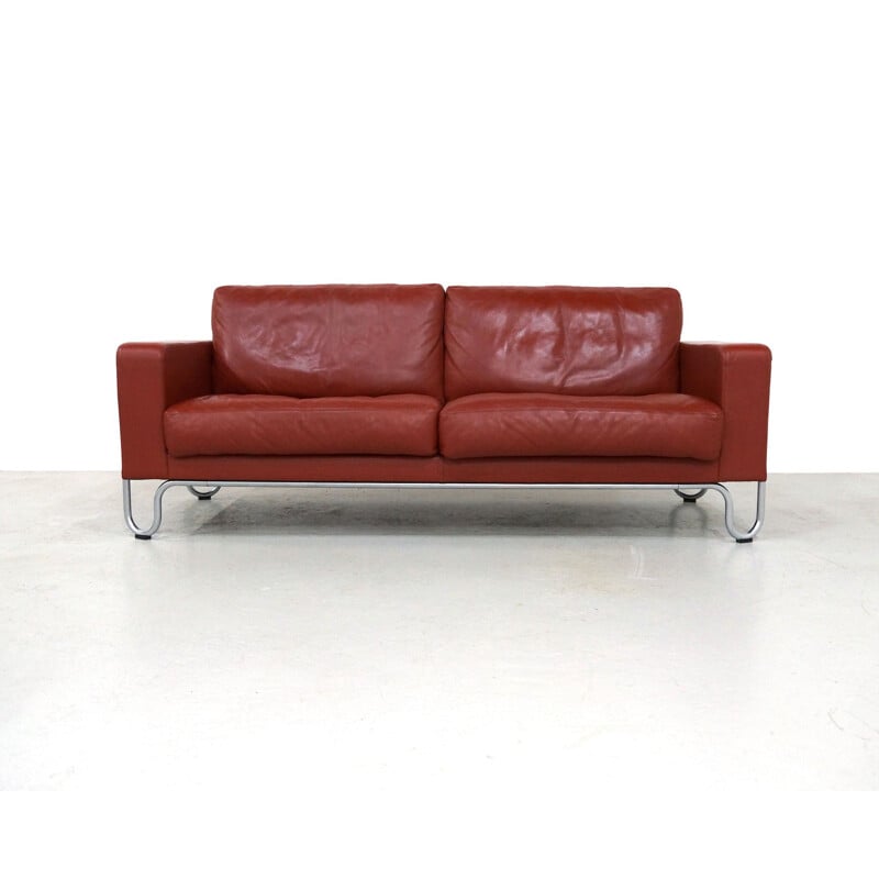 Vintage Leather Gispen sofa by Dutch Originals 1936s
