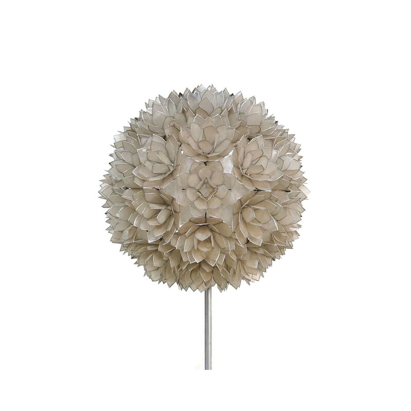 Vintage Capiz shell flower floor lamp from Rausch 1960s