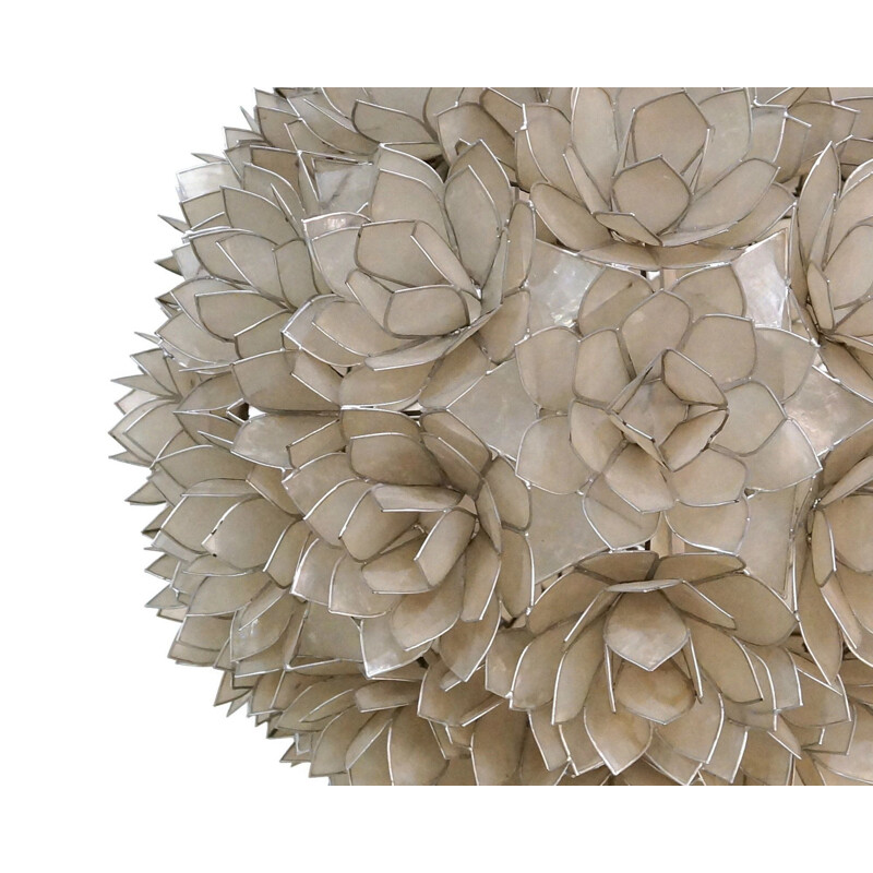 Lampadaire vintage Capiz Shell Flower de Rausch 1960