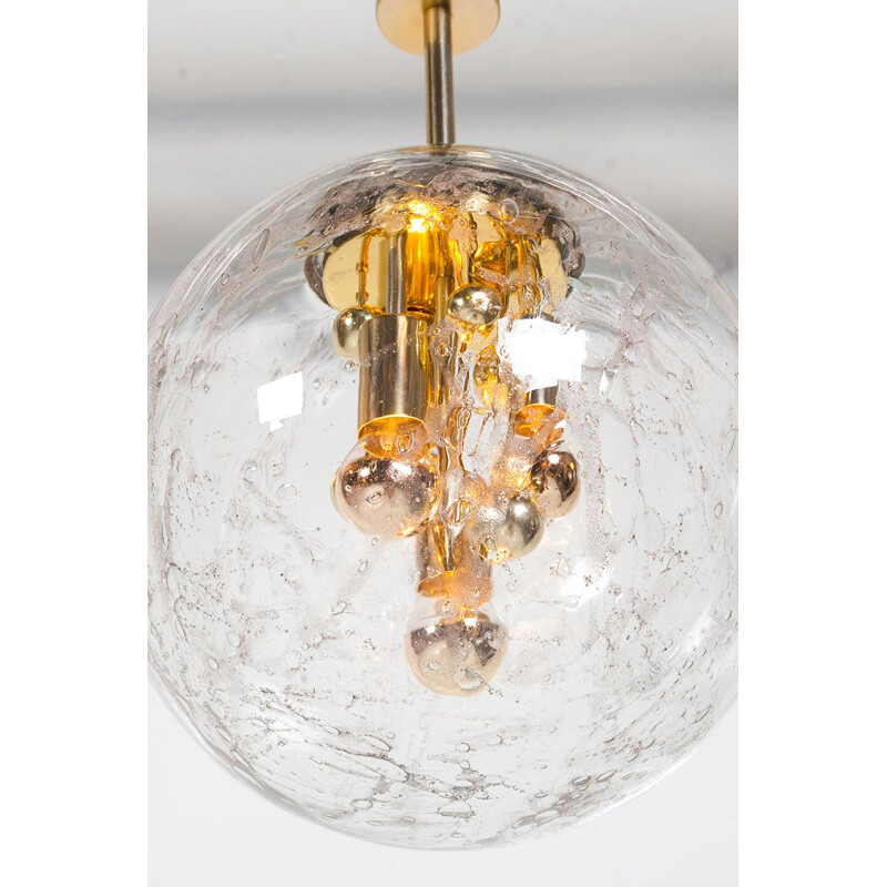 Vintage Large Planets Glass Ball Pendant Lamp by Ger Furth for Doria Leuchten 1960s