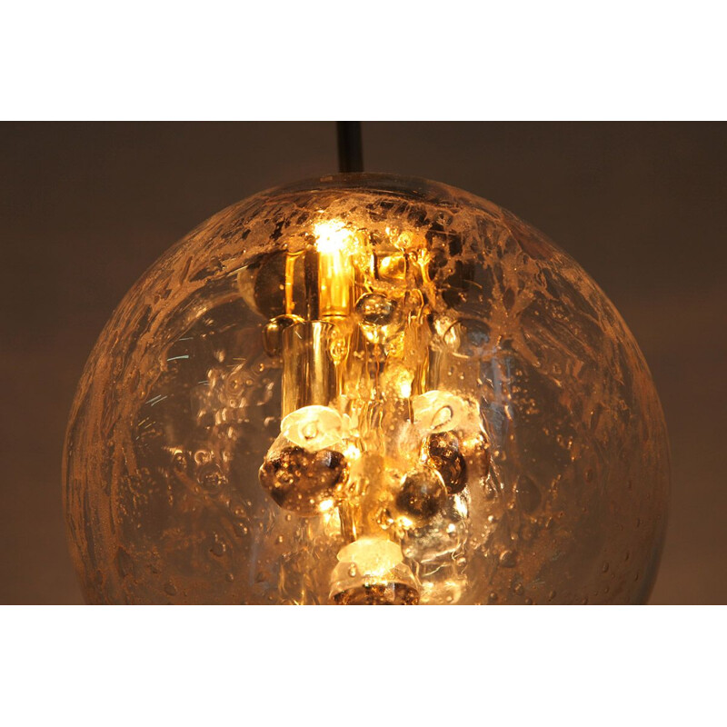 Vintage Large Planets Glass Ball Pendant Lamp by Ger Furth for Doria Leuchten 1960s