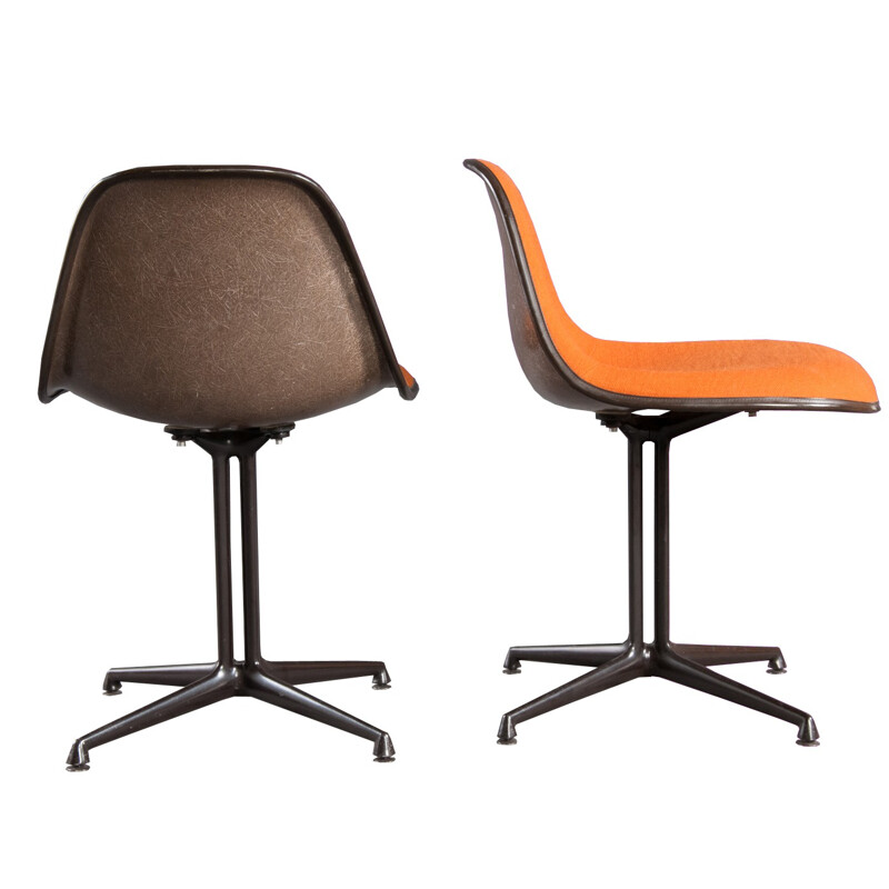 Chaise "La Fonda" Herman Miller en tissu orange, Charles & Ray EAMES - 1961