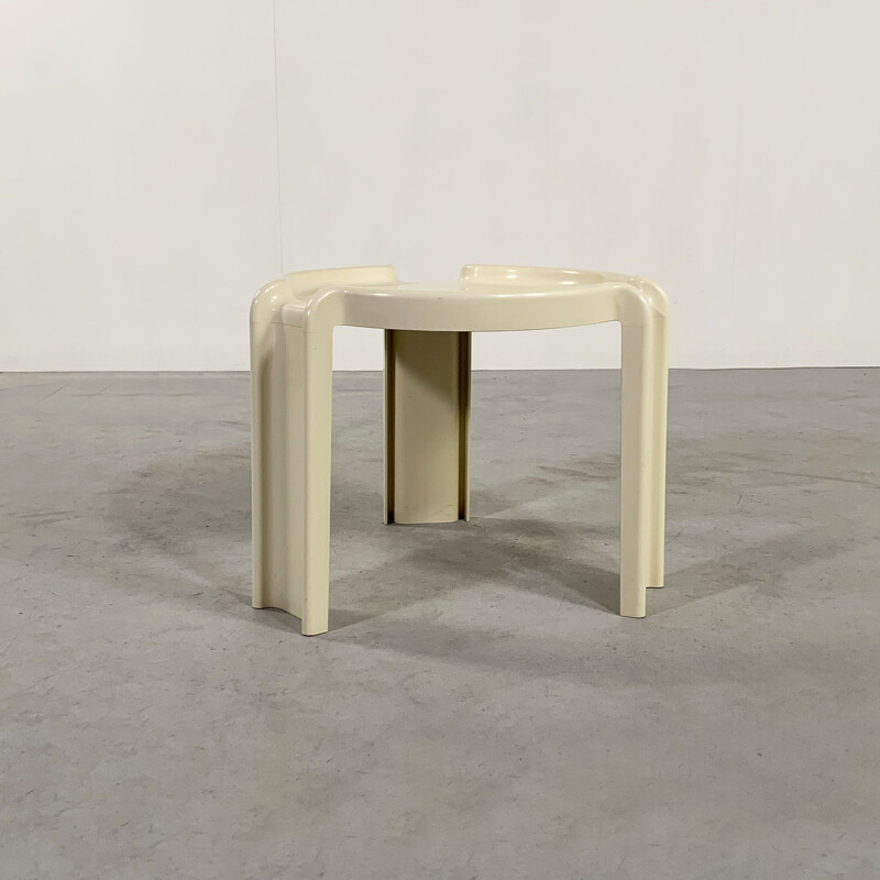 Vintage White Side Table by Giotto Stoppino for Kartell 1970s