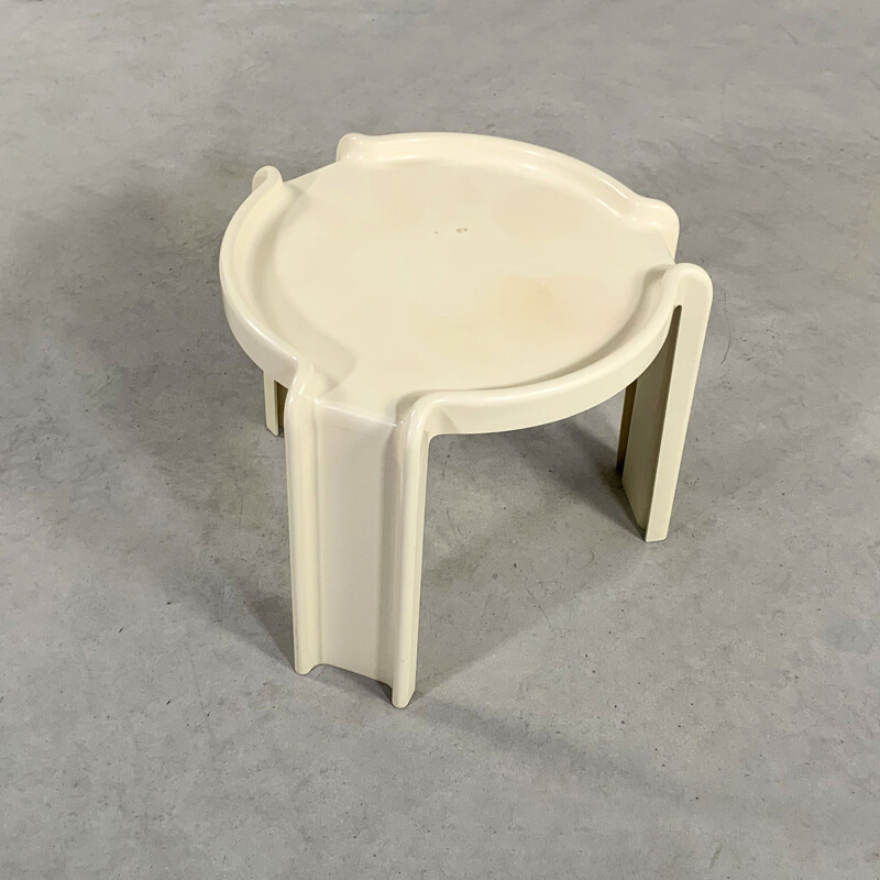 Vintage White Side Table by Giotto Stoppino for Kartell 1970s