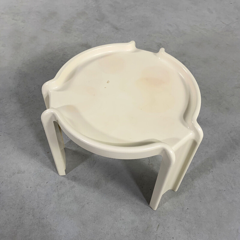 Vintage White Side Table by Giotto Stoppino for Kartell 1970s