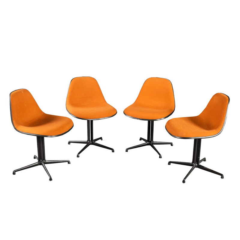 Chaise "La Fonda" Herman Miller en tissu orange, Charles & Ray EAMES - 1961