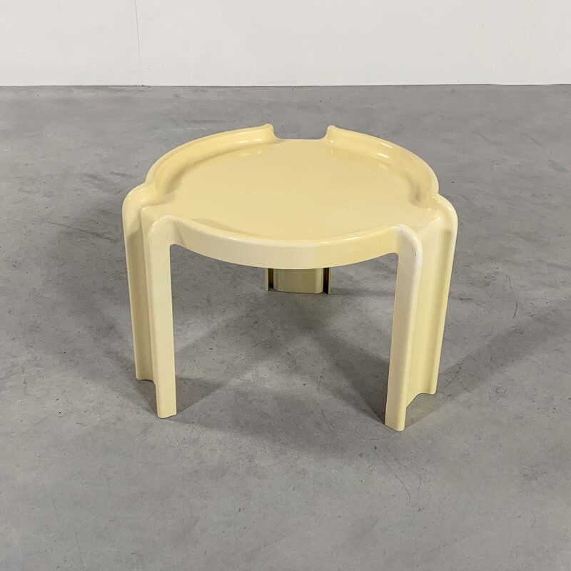 Vintage Cream Side Table by Giotto Stoppino for Kartell 1970s