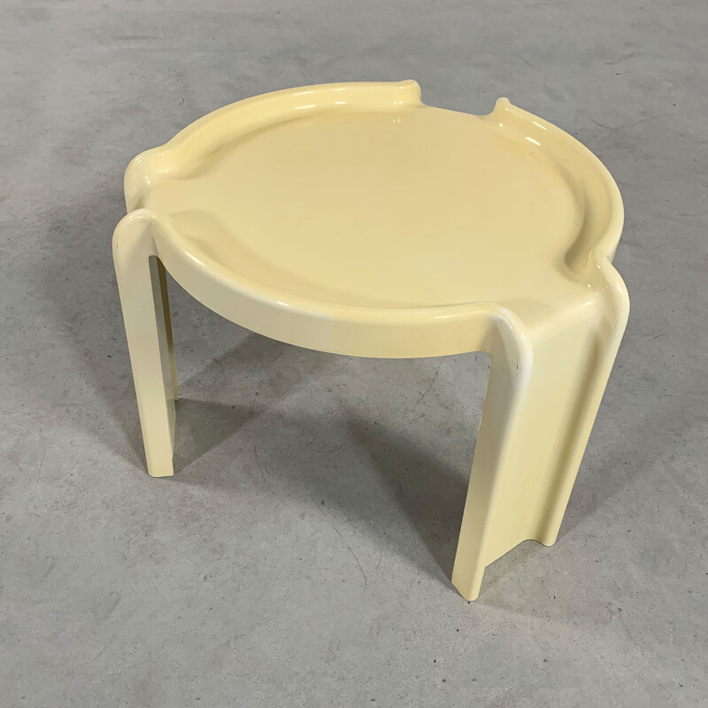 Vintage Cream Side Table by Giotto Stoppino for Kartell 1970s