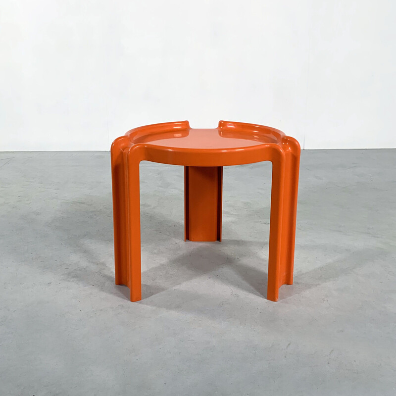 Vintage Orange Side Table by Giotto Stoppino for Kartell 1970s